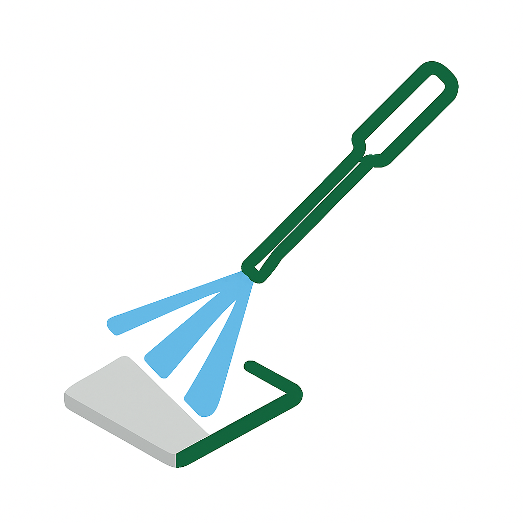 Pressure washing a stone walkway