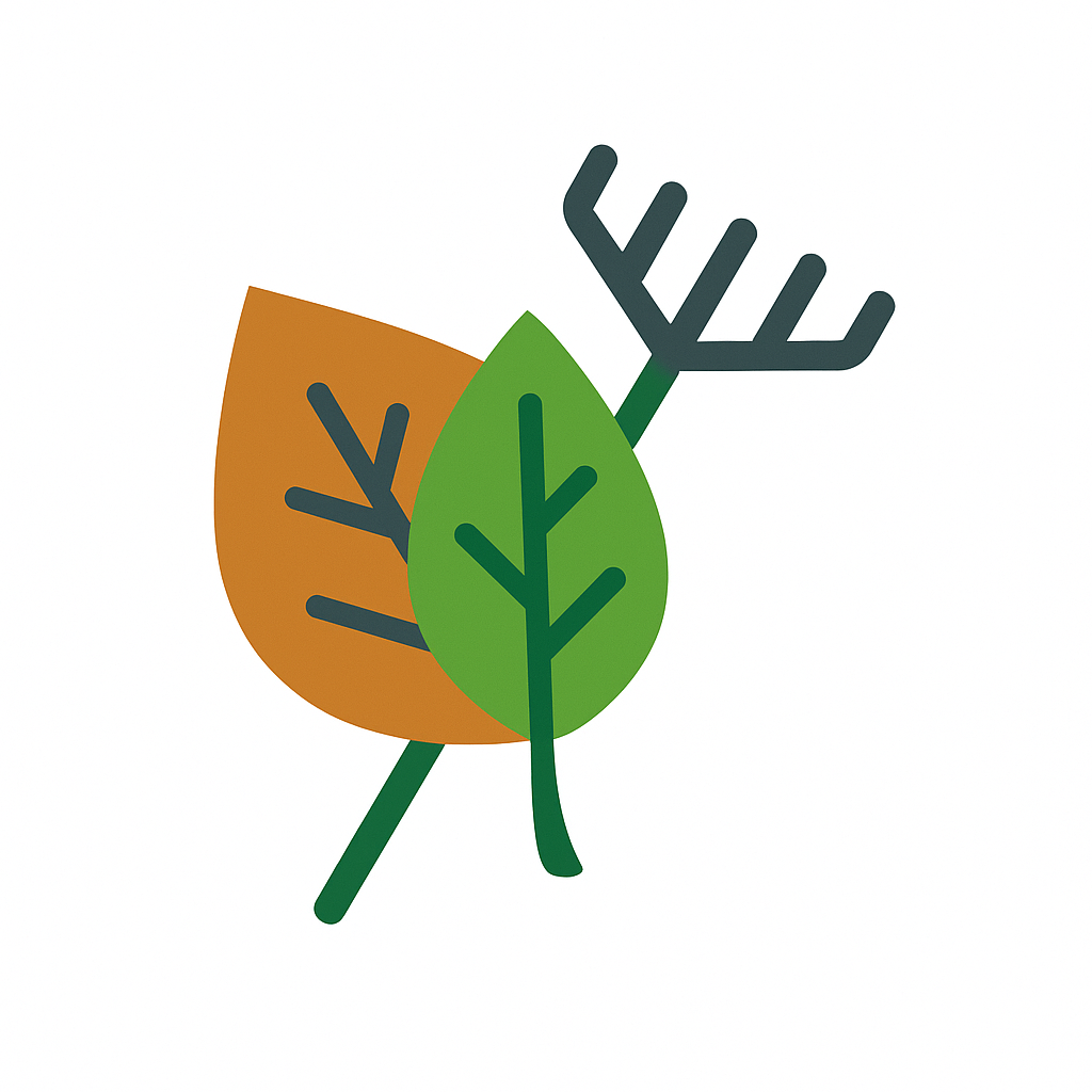 Crew collecting leaves for fall cleanup